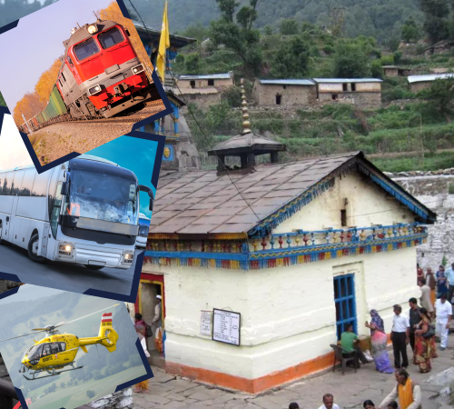 Triyuginarayan temple by helicopter