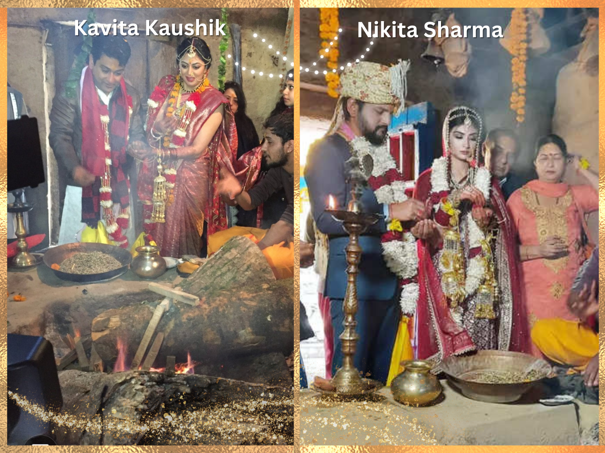 kavita kaushik and nikita sharma marriage at triyuginarayan temple